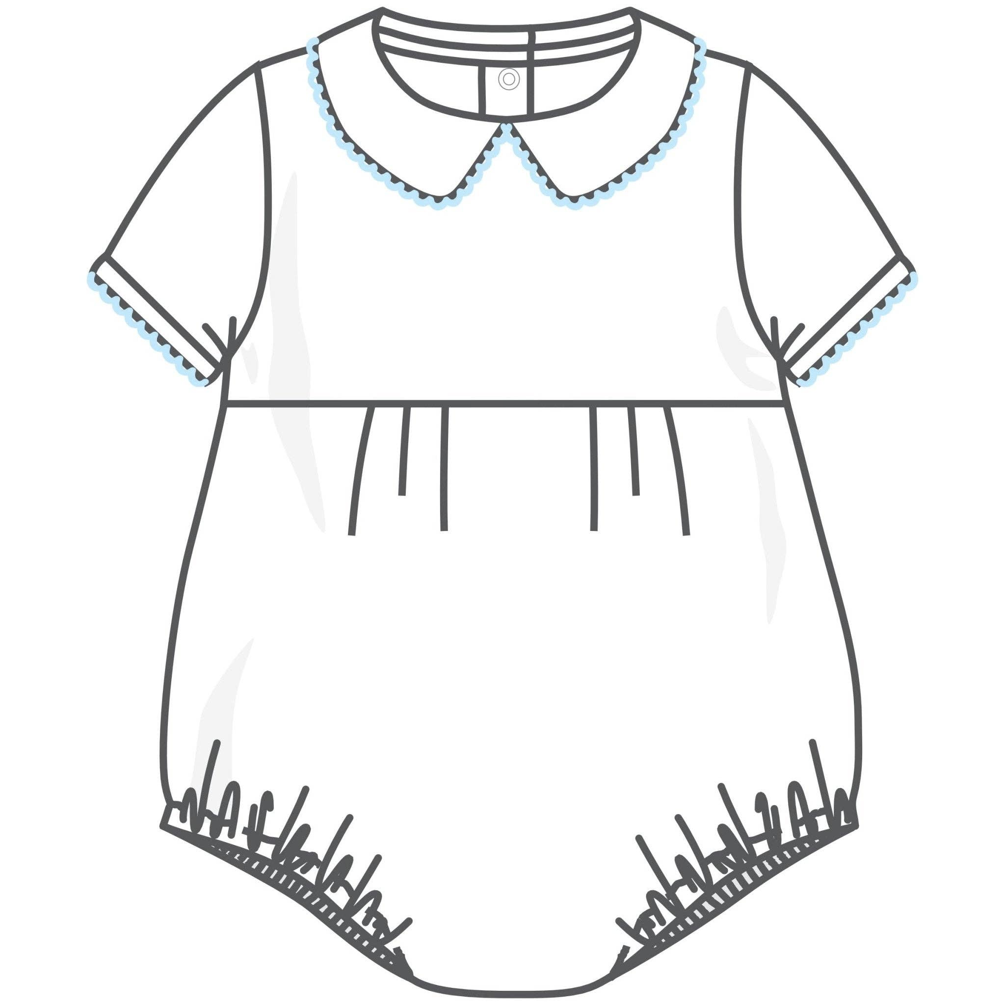 Magnolia Baby Boys Hazel and Hudson Smocked White & Blue Diaper Set main image 1