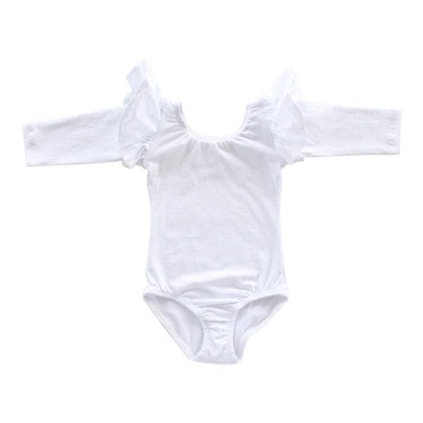 Mila Rose White Long Sleeve Flutter Leotard – Maison Baby Kids