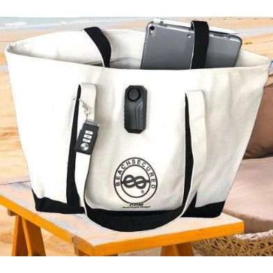Alarmed Anti-Theft Secured Beach Bag Lockable Alarm System Safe Tote Bag. Waterproof Remote Control at Maison Baby & Kids