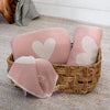 Pink Lemonade Heart Organic Cotton Baby Blanket and Burp Cloth Set