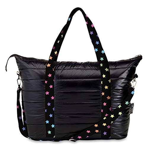 Top Trenz| Pink Puffer Retro Stripe Weekender Tote Bag main image 0