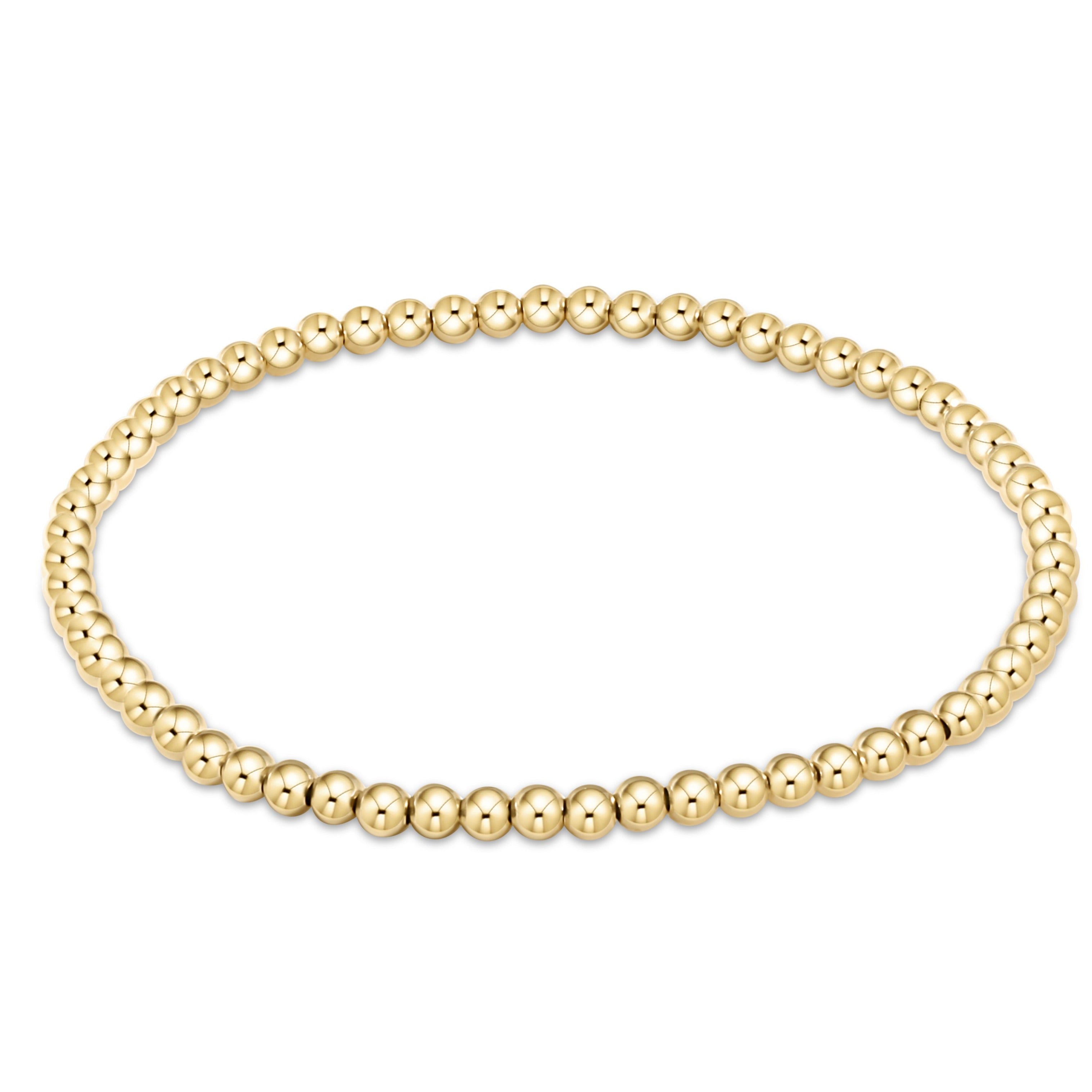 Egirl Classic Gold 2.5mm Bead Bracelet, Love Gold Charm main image 0