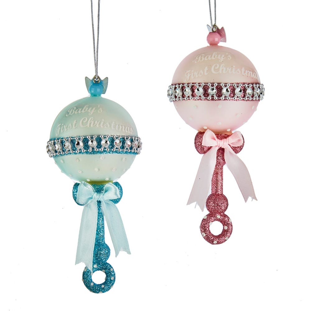 Noble Gems Baby's First Christmas Rattle Ornament