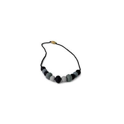 black and grey teething necklace for mom