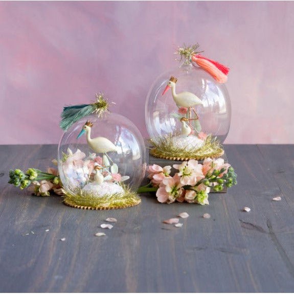 Glitterville Royal Stork Dome Ornament