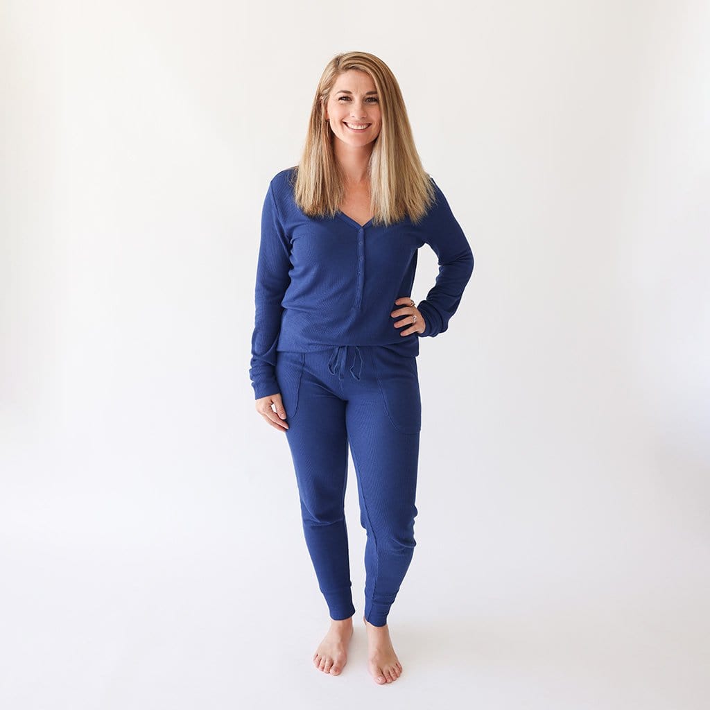 Posh Peanut Agate Waffle - Women Long Sleeve Pajama Set, XXX-Large (20-22)