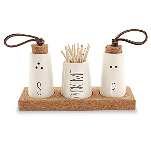 Mud Pie Salt, Pepper & Toothpick Holder