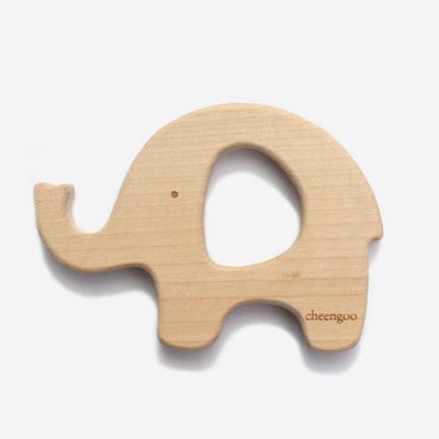 elephant wooden baby teether toy